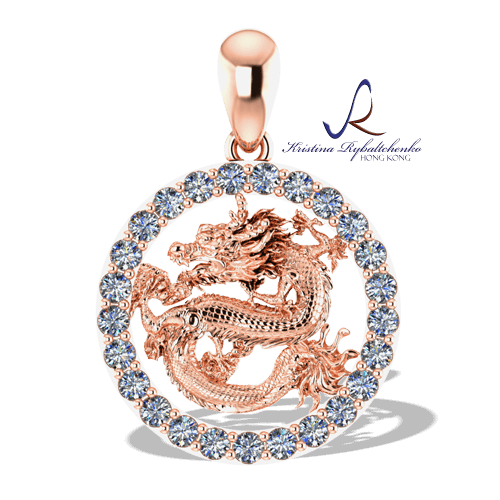 The Dragon’s Fortune pendant in rose Gold