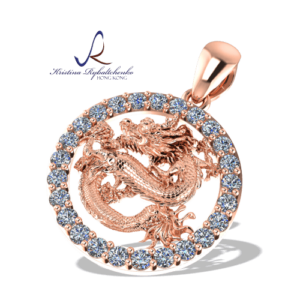 The Dragon’s Fortune pendant in rose Gold